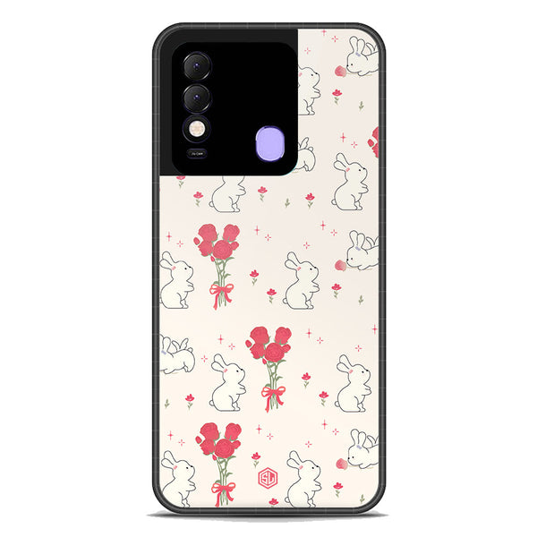 Cute Korean Series Soft Phone Case - Premium Glass Case - Design 6 - Tecno Spark 8