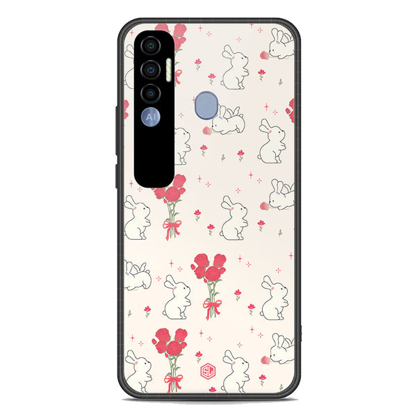 Cute Korean Series Soft Phone Case - Premium Glass Case - Design 6 - Tecno Spark 7 Pro