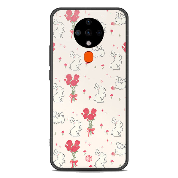 Cute Korean Series Soft Phone Case - Premium Glass Case - Design 6 - Tecno Spark 6