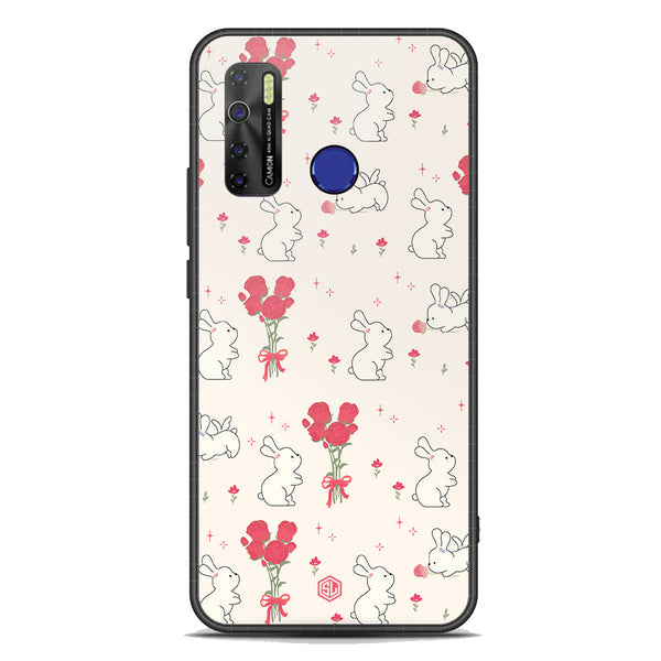 Cute Korean Series Soft Phone Case - Premium Glass Case - Design 6 - Tecno Spark 5