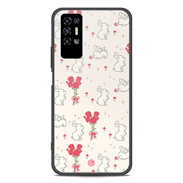 Cute Korean Series Soft Phone Case - Premium Glass Case - Design 6 - Tecno Pova 2