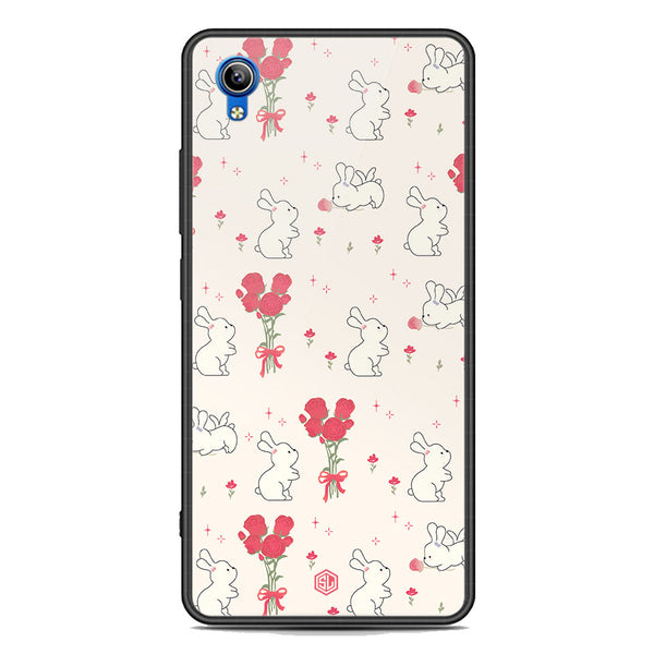 Cute Korean Series Soft Phone Case - Premium Glass Case - Design 6 - Vivo Y91i