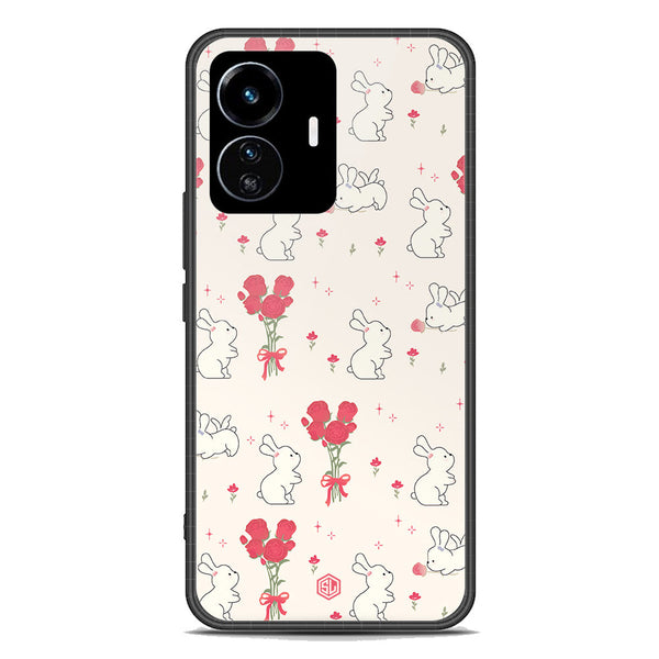 Cute Korean Series Soft Phone Case - Premium Glass Case - Design 6 - Vivo Y77 5G