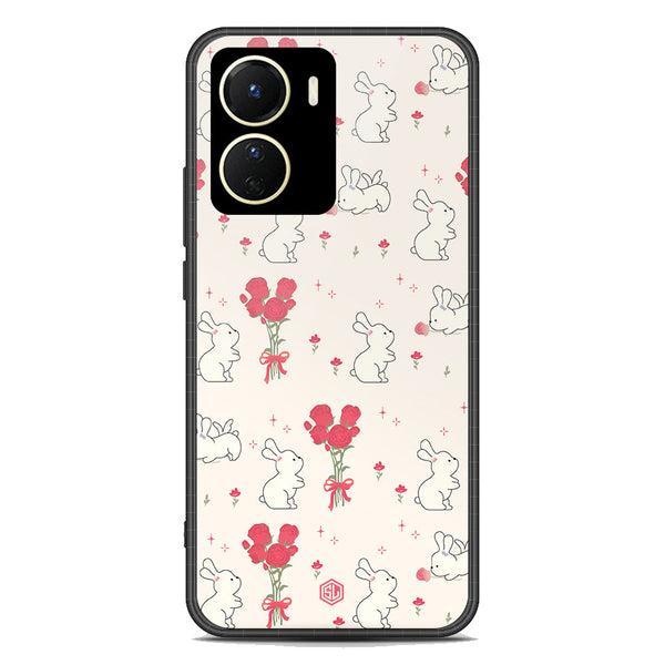 Cute Korean Series Soft Phone Case - Premium Glass Case - Design 6 - Vivo Y56 5G