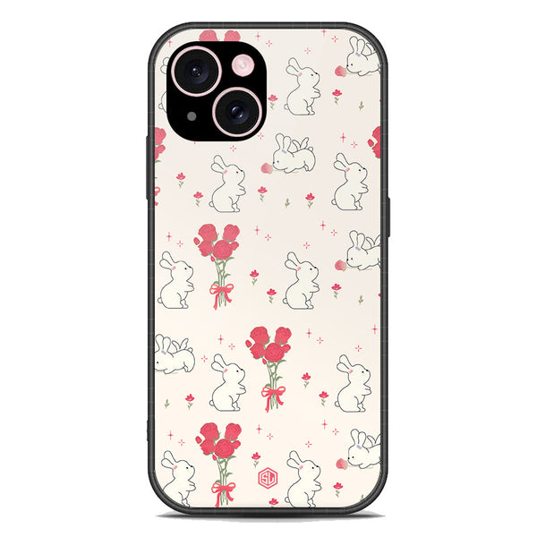 Cute Korean Design Series Soft Phone Case - Premium Glass Case - Design 6 - iPhone 15 Plus
