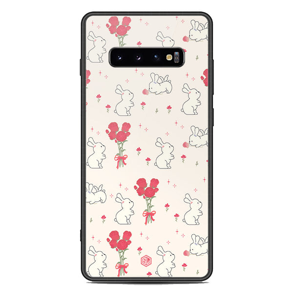 Cute Korean Design Series Soft Phone Case - Premium Glass Case - Design 6 - Samsung Galaxy S10 Plus