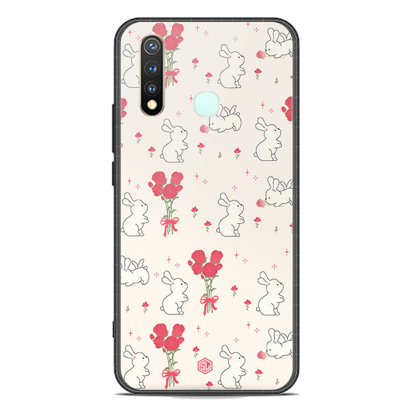 Cute Korean Series Soft Phone Case - Premium Glass Case - Design 6 - Vivo Y19