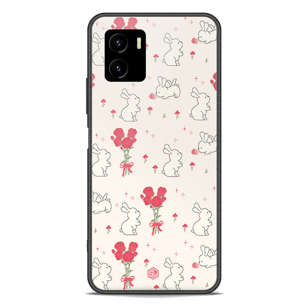 Cute Korean Series Soft Phone Case - Premium Glass Case - Design 6 - Vivo Y15s
