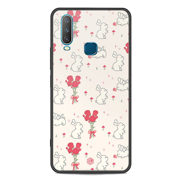 Cute Korean Series Soft Phone Case - Premium Glass Case - Design 6 - Vivo Y12