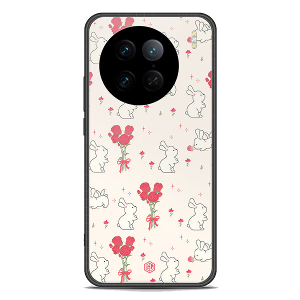 Cute Korean Series Soft Phone Case - Premium Glass Case - Design 6 - Vivo X90 Pro