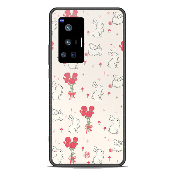 Cute Korean Series Soft Phone Case - Premium Glass Case - Design 6 - Vivo X70 Pro
