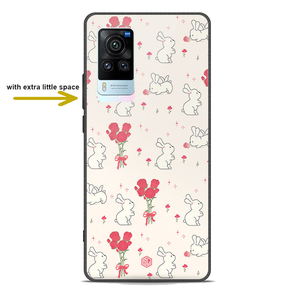 Cute Korean Series Soft Phone Case - Premium Glass Case - Design 6 - Vivo X60 Pro