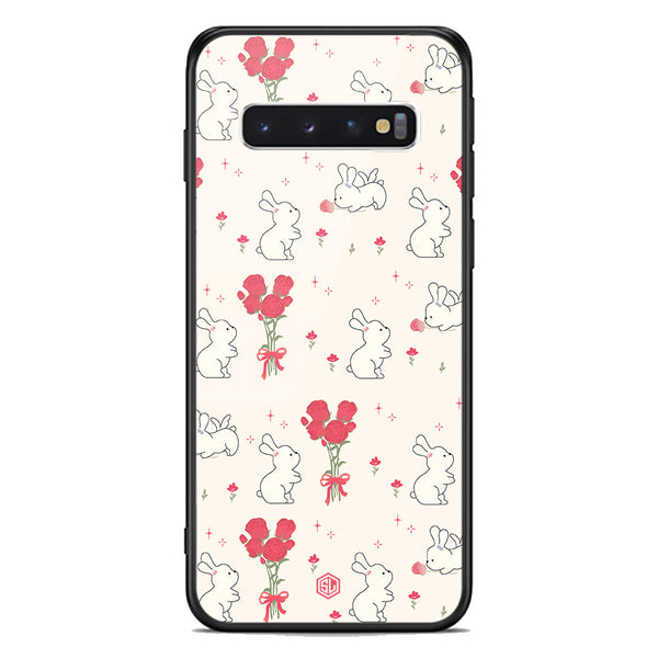 Cute Korean Design Series Soft Phone Case - Premium Glass Case - Design 6 - Samsung Galaxy S10