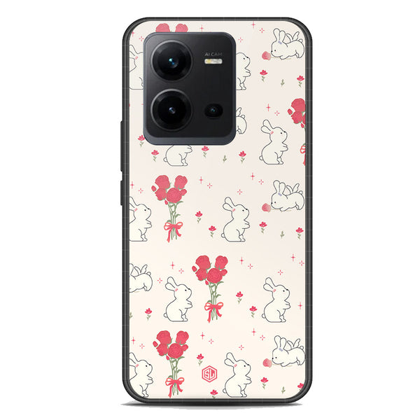 Cute Korean Series Soft Phone Case - Premium Glass Case - Design 6 - Vivo V25e