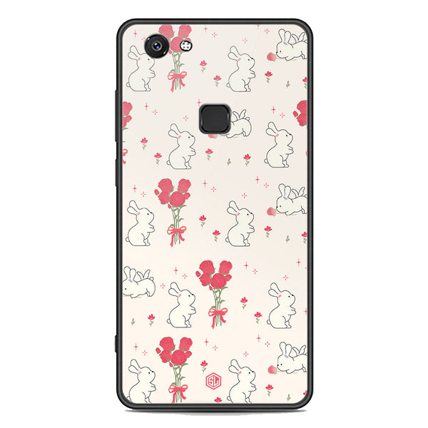 Cute Korean Design Series Soft Phone Case - Premium Glass Case - Design 6 - Vivo V7