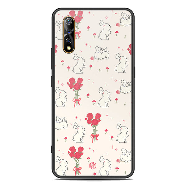 Cute Korean Design Series Soft Phone Case - Premium Glass Case - Design 6 - Vivo S1