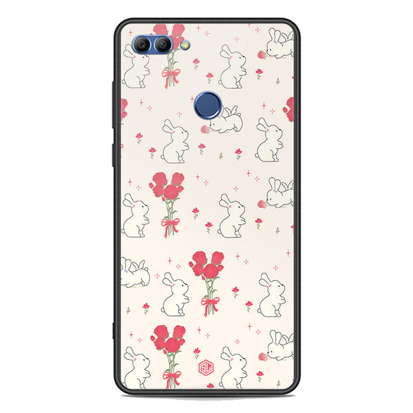 Cute Korean Design Series Soft Phone Case - Premium Glass Case - Design 6 - Huawei Y9 2018