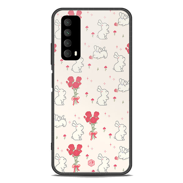 Cute Korean Design Series Soft Phone Case - Premium Glass Case - Design 6 - Huawei Y7a
