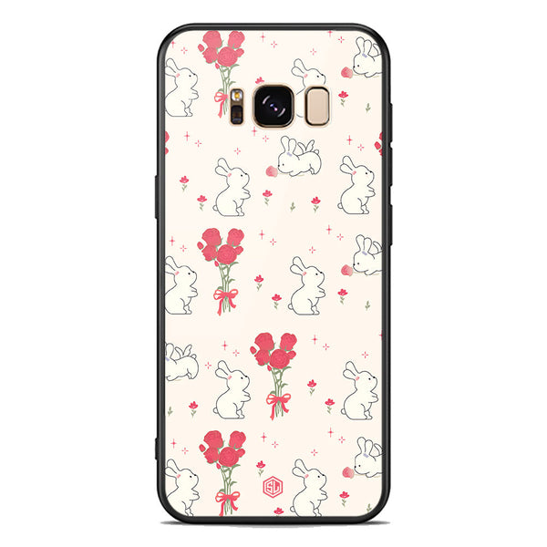 Cute Korean Design Series Soft Phone Case - Premium Glass Case - Design 6 - Samsung Galaxy S8