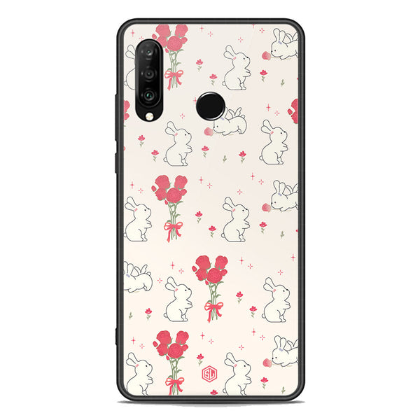 Cute Korean Design Series Soft Phone Case - Premium Glass Case - Design 6 - Huawei P30 lite