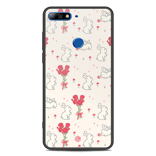 Cute Korean Design Series Soft Phone Case - Premium Glass Case - Design 6 - Huawei Honor 7C