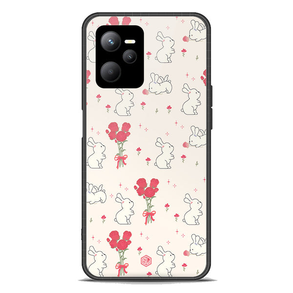 Cute Korean Design Series Soft Phone Case - Premium Glass Case - Design 6 - Realme Q5