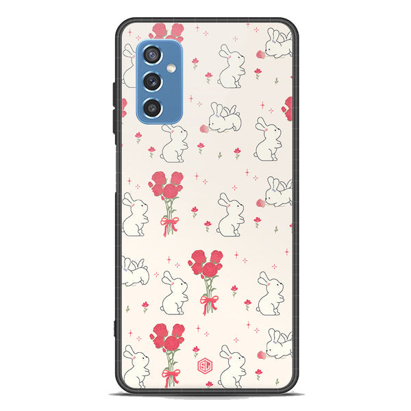 Cute Korean Design Series Soft Phone Case - Premium Glass Case - Design 6 - Samsung Galaxy M52 5G