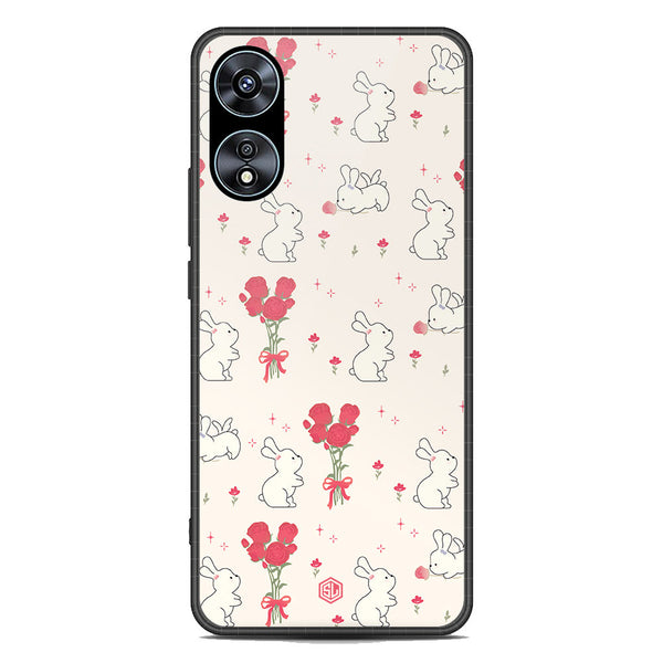 Cute Korean Design Series Soft Phone Case - Premium Glass Case - Design 6 - Oppo A78 4G