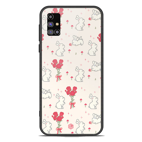 Cute Korean Design Series Soft Phone Case - Premium Glass Case - Design 6 - Samsung Galaxy M31s