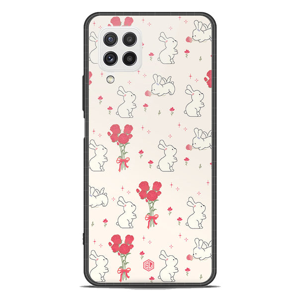 Cute Korean Design Series Soft Phone Case - Premium Glass Case - Design 6 - Samsung Galaxy M22