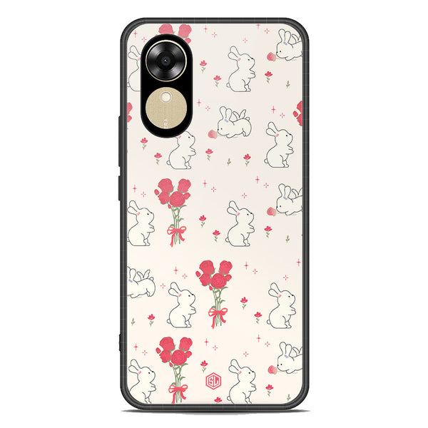 Cute Korean Series Soft Phone Case - Premium Glass Case - Design 6 - Oppo A17k