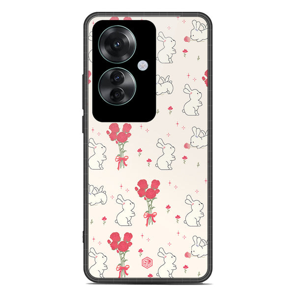 Cute Korean Design Series Soft Phone Case - Premium Glass Case - Design 6 - Oppo Reno 11F