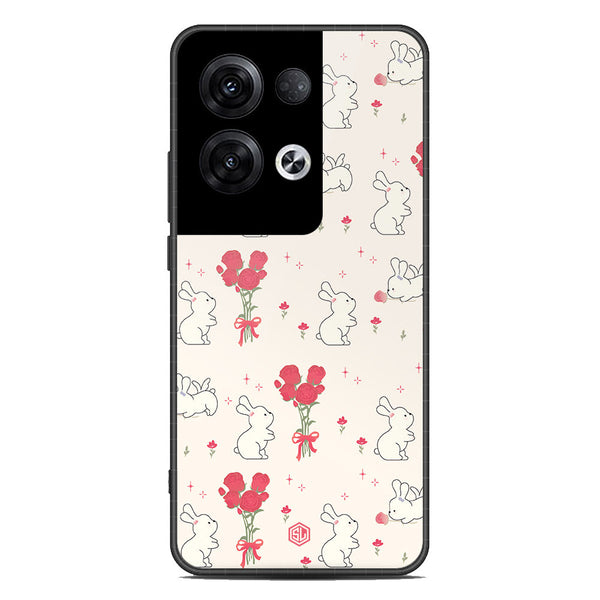 Cute Korean Design Series Soft Phone Case - Premium Glass Case - Design 6 - Oppo Reno 8 Pro