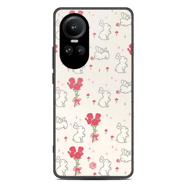 Cute Korean Design Series Soft Phone Case - Premium Glass Case - Design 6 - Oppo Reno 10 Pro