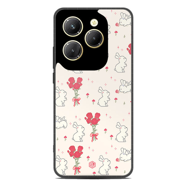 Cute Korean Design Series Soft Phone Case - Premium Glass Case - Design 6 - Infinix Hot 40 Pro