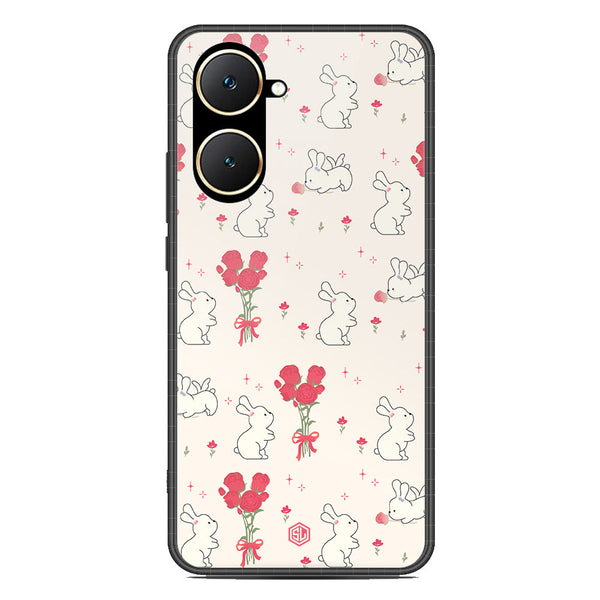 Cute Korean Design Series Soft Phone Case - Premium Glass Case - Design 6 - Vivo Y18