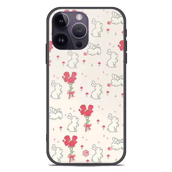 Cute Korean Design Series Soft Phone Case - Premium Glass Case - Design 6 - iPhone 14 Pro