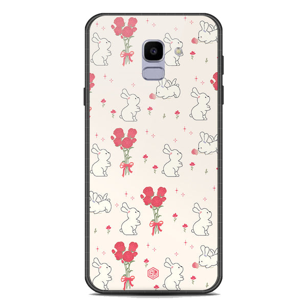 Cute Korean Design Series Soft Phone Case - Premium Glass Case - Design 6 - Samsung Galaxy J6 2018