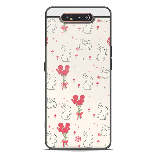 Cute Korean Design Series Soft Phone Case - Premium Glass Case - Design 6 - Samsung Galaxy A80