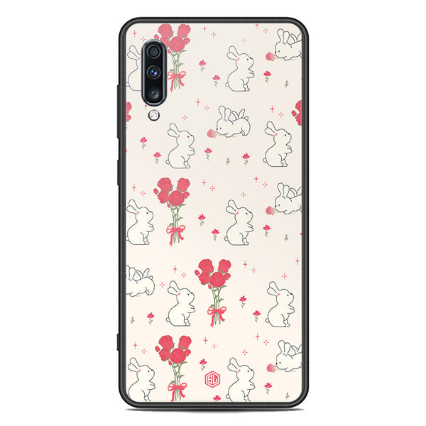 Cute Korean Design Series Soft Phone Case - Premium Glass Case - Design 6 - Samsung Galaxy A70