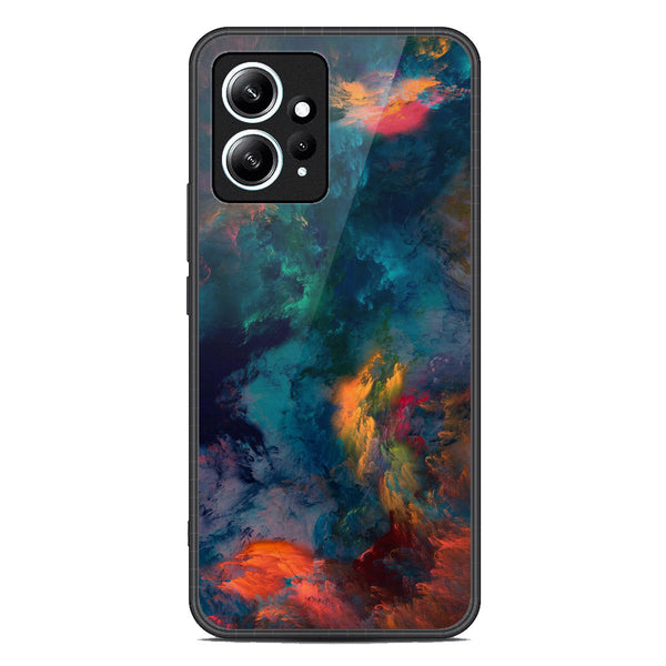 WBWONE Cover Per Xiaomi Redmi Note 12s 4G - Custodia Slim Con Stampa Gatto Nero, Retro In Vetro Temperato E Bordo In TPU, Protezione Antiurto, Design Carino E Resistente - 2