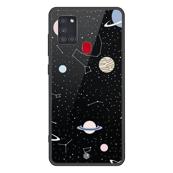 Space Series Soft Phone Case - Premium Glass Case - Design 1 - Samsung Galaxy A21s