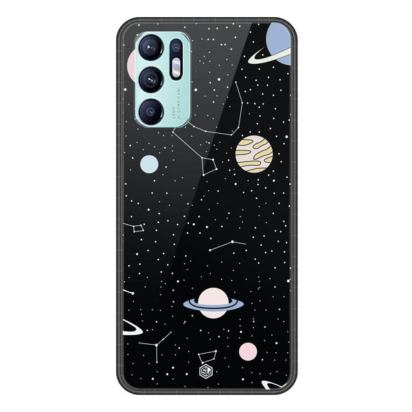 Space Series Soft Phone Case - Premium Glass Case - Design 1 - Oppo Reno 6