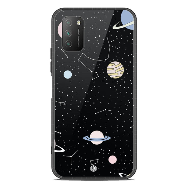 Space Series Soft Phone Case - Premium Glass Case - Design 1 - Xiaomi Poco M3