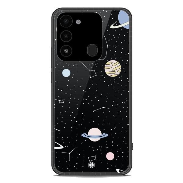 Space Series Soft Phone Case - Premium Glass Case - Design 1 - Tecno Spark 8C