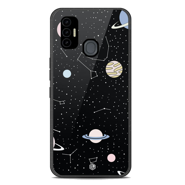 Space Series Soft Phone Case - Premium Glass Case - Design 1 - Tecno Spark 7