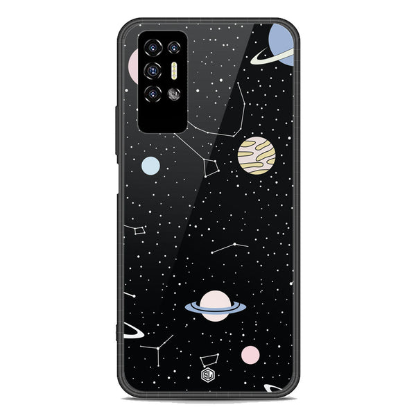 Space Series Soft Phone Case - Premium Glass Case - Design 1 - Tecno Pova 2