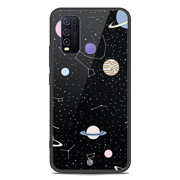 Space Series Soft Phone Case - Premium Glass Case - Design 1 - Vivo Y50