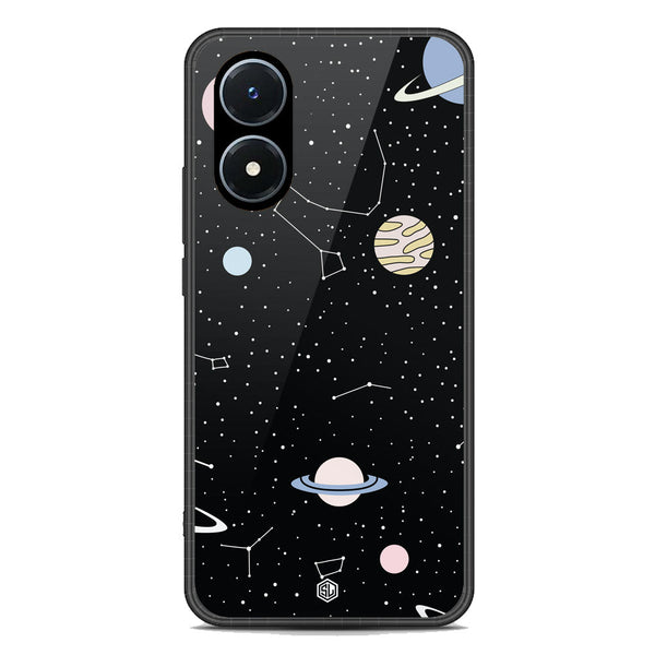 Space Series Soft Phone Case - Premium Glass Case - Design 1 - Vivo Y02s