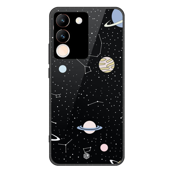 Space Series Soft Phone Case - Premium Glass Case - Design 1 - Vivo V29e